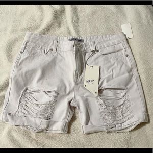 White jean shorts. New with tags